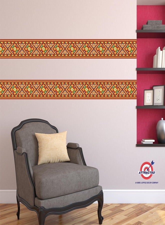 ATTRACTSO- Decorative Tile Border Wallpaper 120x4 Inch Self Adhesive Waterproof Wall Border(Design -3) - Image 5